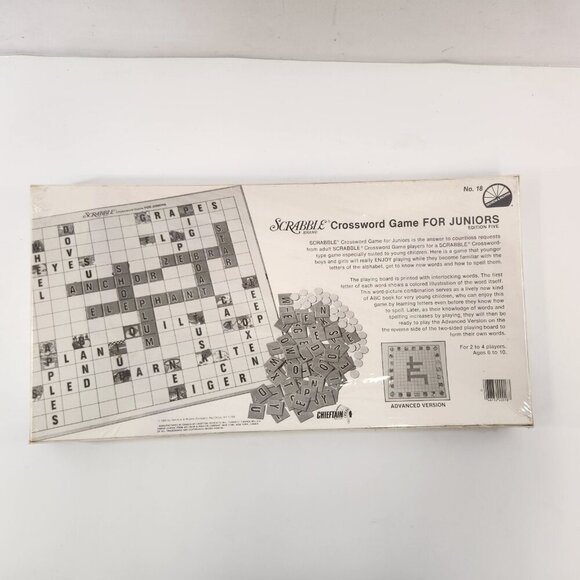 1982 Scrabble For Juniors Board Game Edition 5 Cheftain Selchow Vtg SEALED - Picture 9 of 10